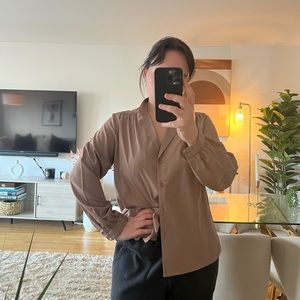 tan brown vintage evan picone button down